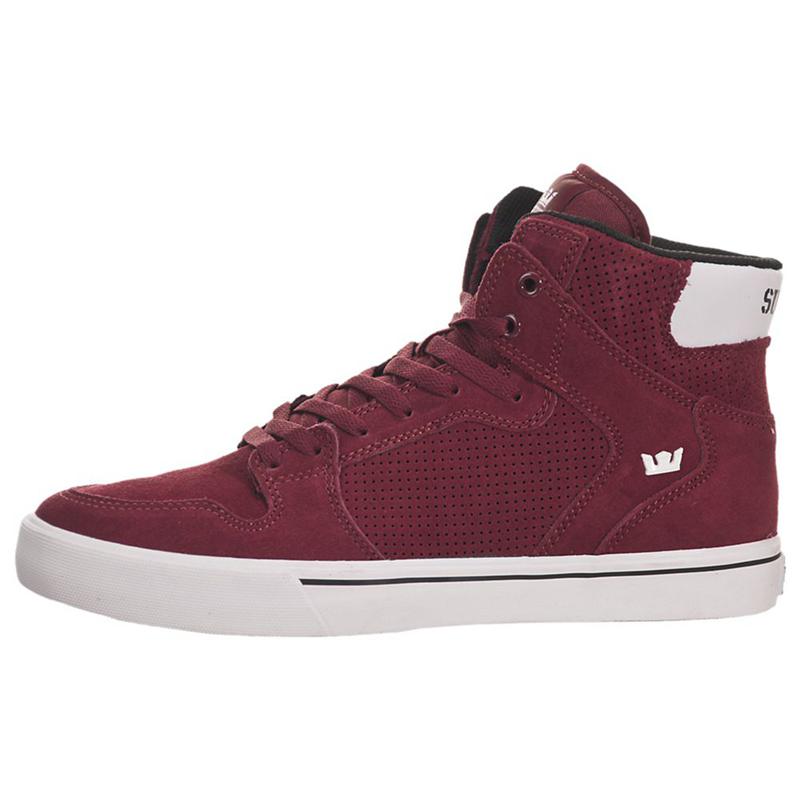 Supra VAIDER Sneaker High Damen Bordeaux Weiß Deutschland NRVUP8372